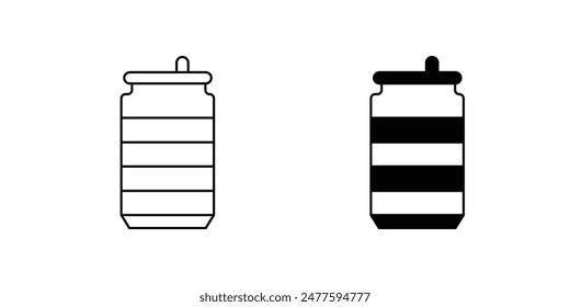 Icono de lata de soda con fondo blanco Vector ilustración de stock