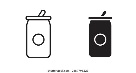 Ícones de lata de refrigerante conjunto de vetor simples. símbolo símbolo logotipo conjunto