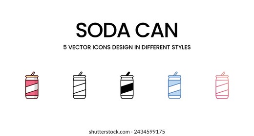 Soda Can icons. Suitable for Web Page, Mobile App, UI, UX and GUI design.