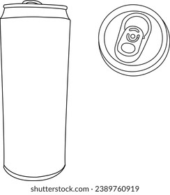 Soda can isolated line illustration