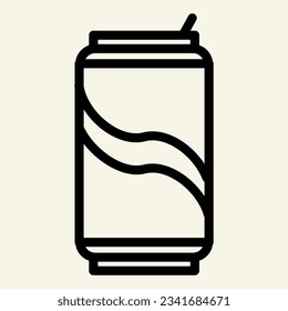 Soda can line icon. Drink in aluminum tin vector illustration isolated on white. Beverage outline style designed for and app. Eps 10.