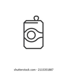 Soda can line icon. linear style sign for mobile concept and web design. Aluminum bottle outline vector icon. Symbol, logo illustration. Vector graphics