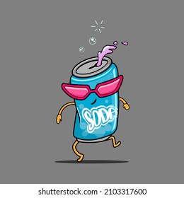 soda can mascot vector illustration

