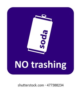 Soda can no trashing vector icon for web and print