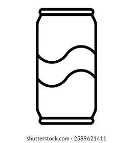 Soda can outline icon, suitable for projects related to fast food chains, diners, or beverage brands.