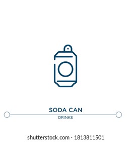 soda can outline vector icon. simple element illustration. soda can outline icon from editable drinks concept. can be used for web and mobile
