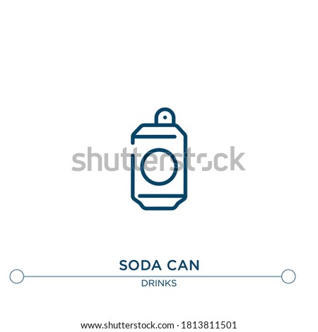 soda can outline vector icon. simple element illustration. soda can outline icon from editable drinks concept. can be used for web and mobile
