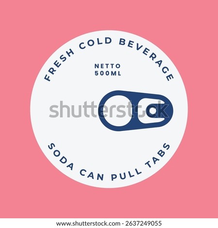 Soda can pull tabs modern flat logo design. Minimal visual illustration of above view soda aluminum can vector illustration
