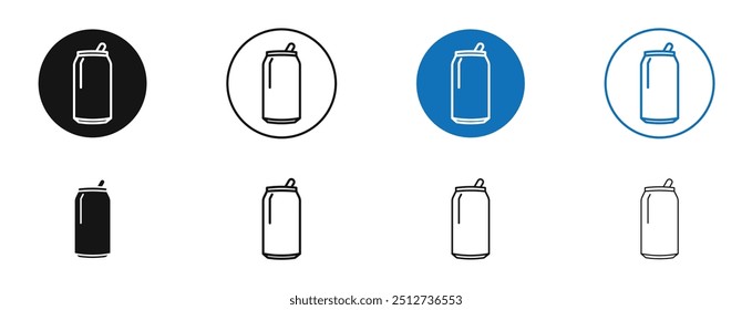 Soda can in set in black and blue color