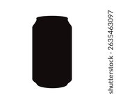Soda can silhouette vector flat illustration design.