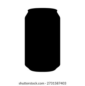 Soda kann Silhouette Vektor flache Illustration Design auf weißem Hintergrund