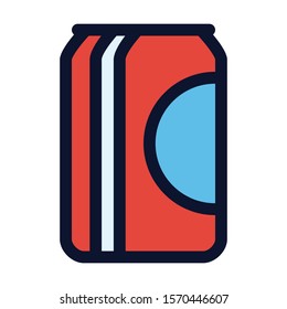 Soda Can. Simple Vector Color Icon.