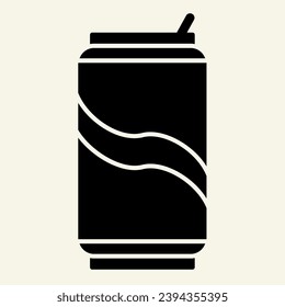 Soda can solid icon. Drink in aluminum tin vector illustration isolated on white. Beverage glyph style design, designed for web and app. Eps 10
