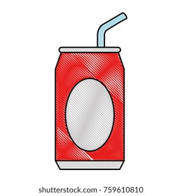 soda can with straw