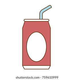 soda can with straw