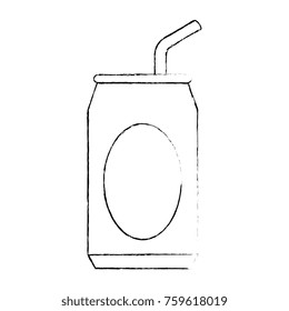 soda can with straw