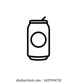 Soda can vector icon. Beer drink, cola container illustration.