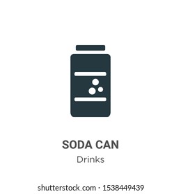 Soda can vector icon on white background. Flat vector soda can icon symbol sign from modern drinks collection for mobile concept and web apps design.