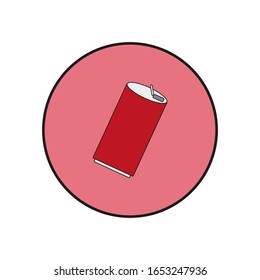 soda can, icono vector sobre fondo blanco
