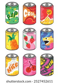 Soda can vector illustration in various design