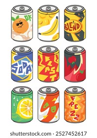 Soda can vector illustration in various design