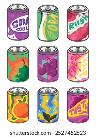 Soda can vector illustration in various design