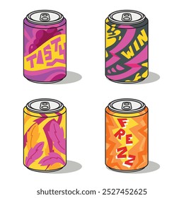 Soda can vector illustration in various design