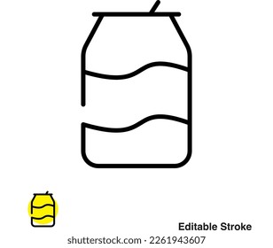 Soda Can Vector Line Icon
