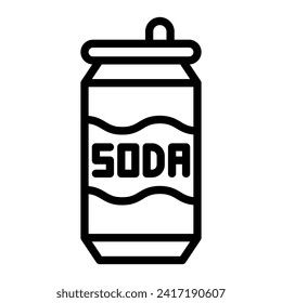 Soda Can Vector Line Icon Design