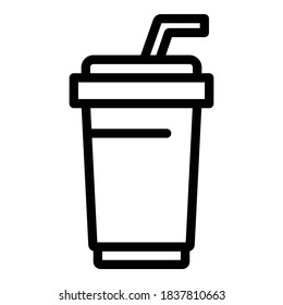 Icono del cine Soda. Esquema icono vectorial de cine soda para diseño web aislado en fondo blanco