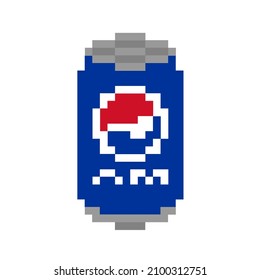 Soda Cold Cola Drink Beverage Carbonated Soft Aluminum Tin Can 8bit Pixel Art