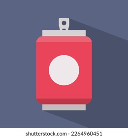Soda in colored aluminum can, can icon isolated on grey  background. Soft drink sign. Drinks in cans. Vector illustration