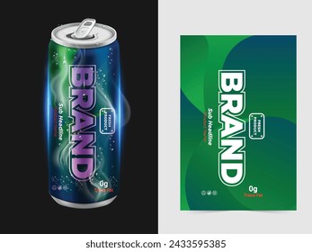 Soda in colored aluminum can icons isolated on white background. Soft drinks sign. Carbonated non-alcoholic water with different flavors. Drinks in colored packaging