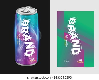 Soda in colored aluminum can icons isolated on white background. Soft drinks sign. Carbonated non-alcoholic water with different flavors. Drinks in colored packaging