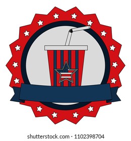 soda cup beverage with american flag emblem