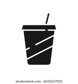 Soda cup icon. Flat design snack. Vector.