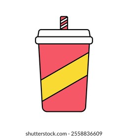 Soda Cup Icon Illustration perfect for designs with a fast food theme