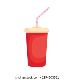 soda cup icon on white background