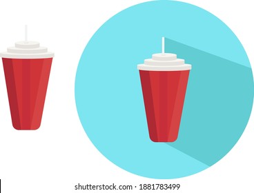 Soda in the cup ,illustration, vector on white background.