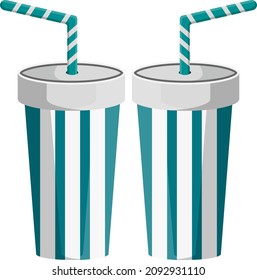 taza de soda, ilustración, vector sobre un fondo blanco.
