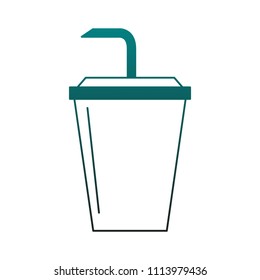 Soda cup isolated in blue lines