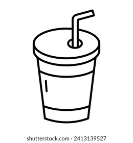Soda in einer Tasse Linie Symbol. Vektorgrafik.