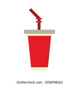 Soda cup with straw