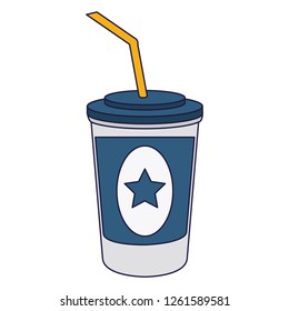 Soda cup with straw
