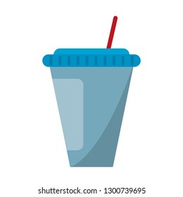 Soda cup with straw