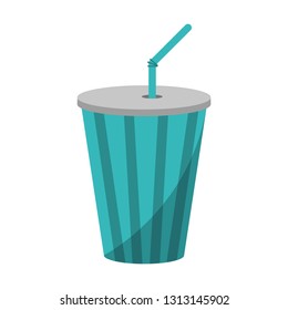 Soda cup with straw