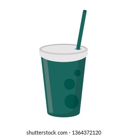 Soda cup with straw