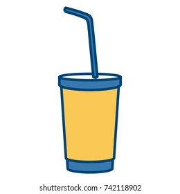 Soda cup with straw