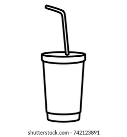 Soda cup with straw