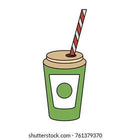 Soda cup with straw